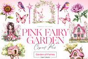 Pink Fairy Clipart, Watercolor Fairy, a Decorative Illustration by BrushstrokeArtGB (Thumbnail 1 of 9)