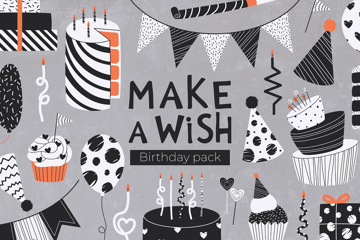 Birthday Clipart, Cards & Patterns, an Object Graphic by Panna Limon Store (Photo 1 of 7)