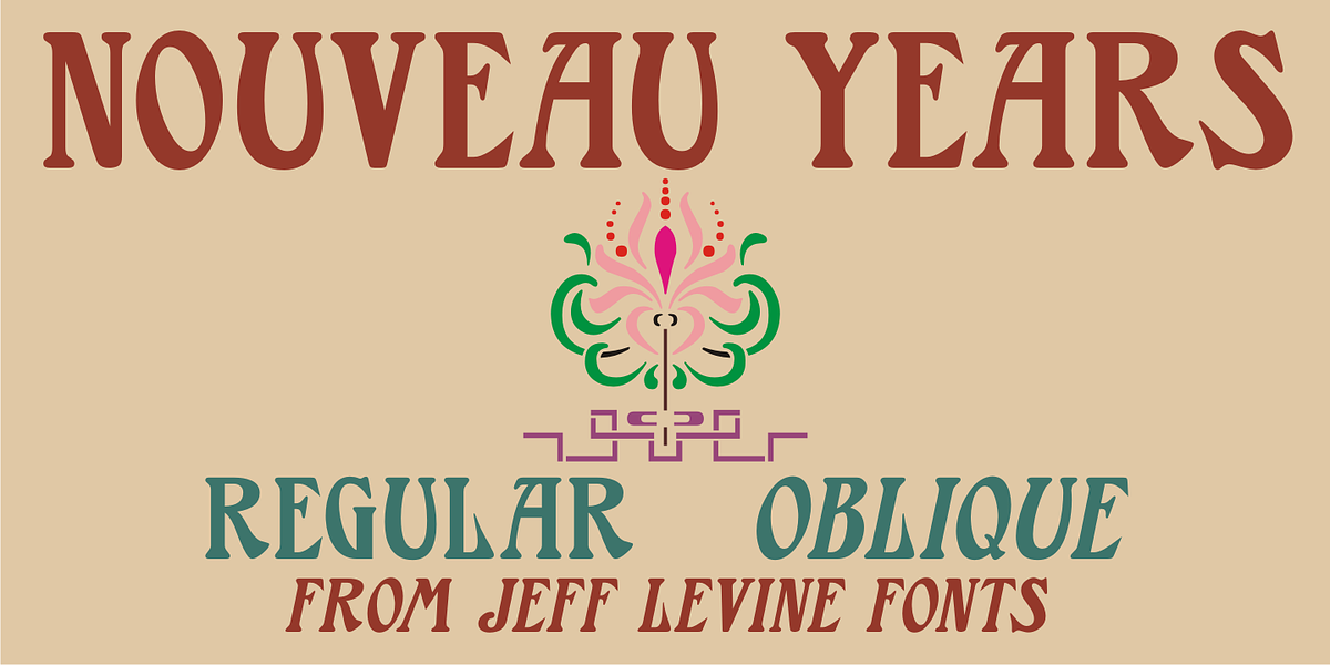 Nouveau Years JNL, a Font by Jeff Levine Fonts