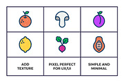Fruit and Vegetables Line Icons, an Outline Icon by Abstracto-Create (Thumbnail 3 of 7)