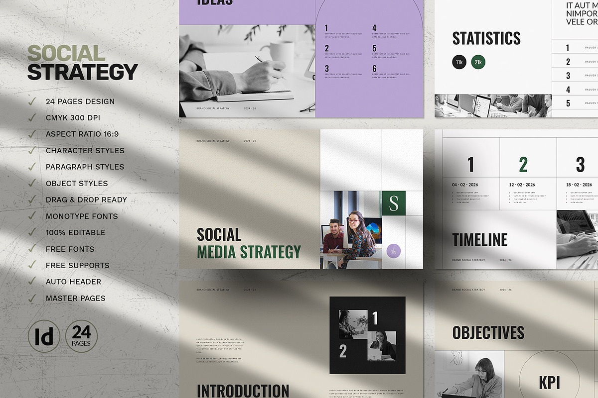 Social Media Strategy Template, a Presentation Template by White Graphic (Photo 2 of 7)