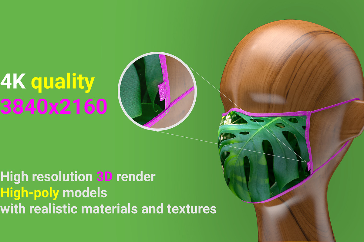 Facial mask MOCK-UP, a Mask Mockup by Digithings (Photo 5 of 7)