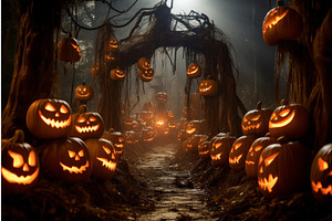 Haunting Pumpkin Forest Halloween