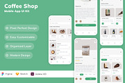 Coffee Shop Mobile App UI Kit, an UI Kit Template by Betush (Thumbnail 1 of 3)
