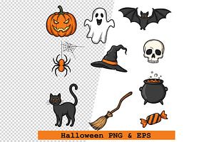 Set of Halloween icons vector, an Icon by one-touch