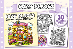 Cozy Places Coloring Book, a Decorative Illustration by HueNestify