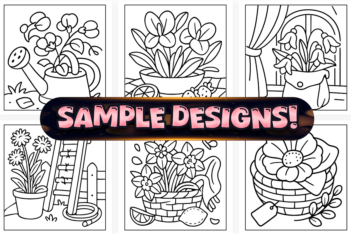 Bold Easy Cute Flower Coloring Pages, a Seasonal Illustration by Craftsbeefy (Photo 2 of 4)
