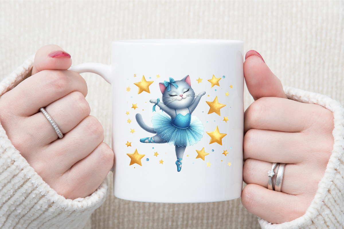 Blue Cat Ballerina Clipart, an Illustration by Sublimation Artist (Photo 5 of 6)