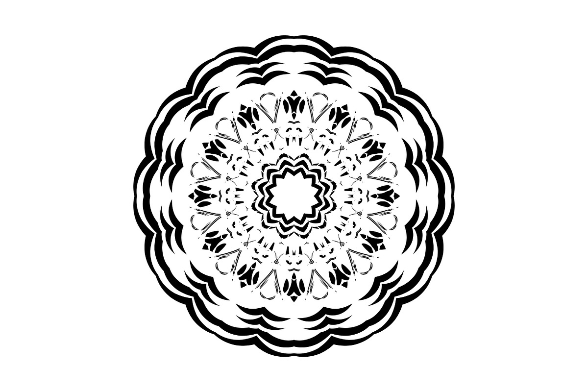 Ornamental Black White Mandala Pack, a Decorative Illustration by NJ Himel (Photo 23 of 103)