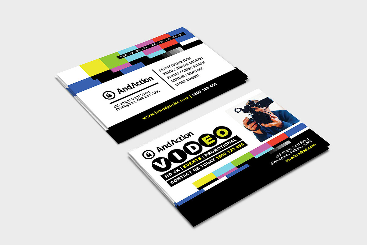 Videographer Business Card Template, a Business Card Template by BrandPacks