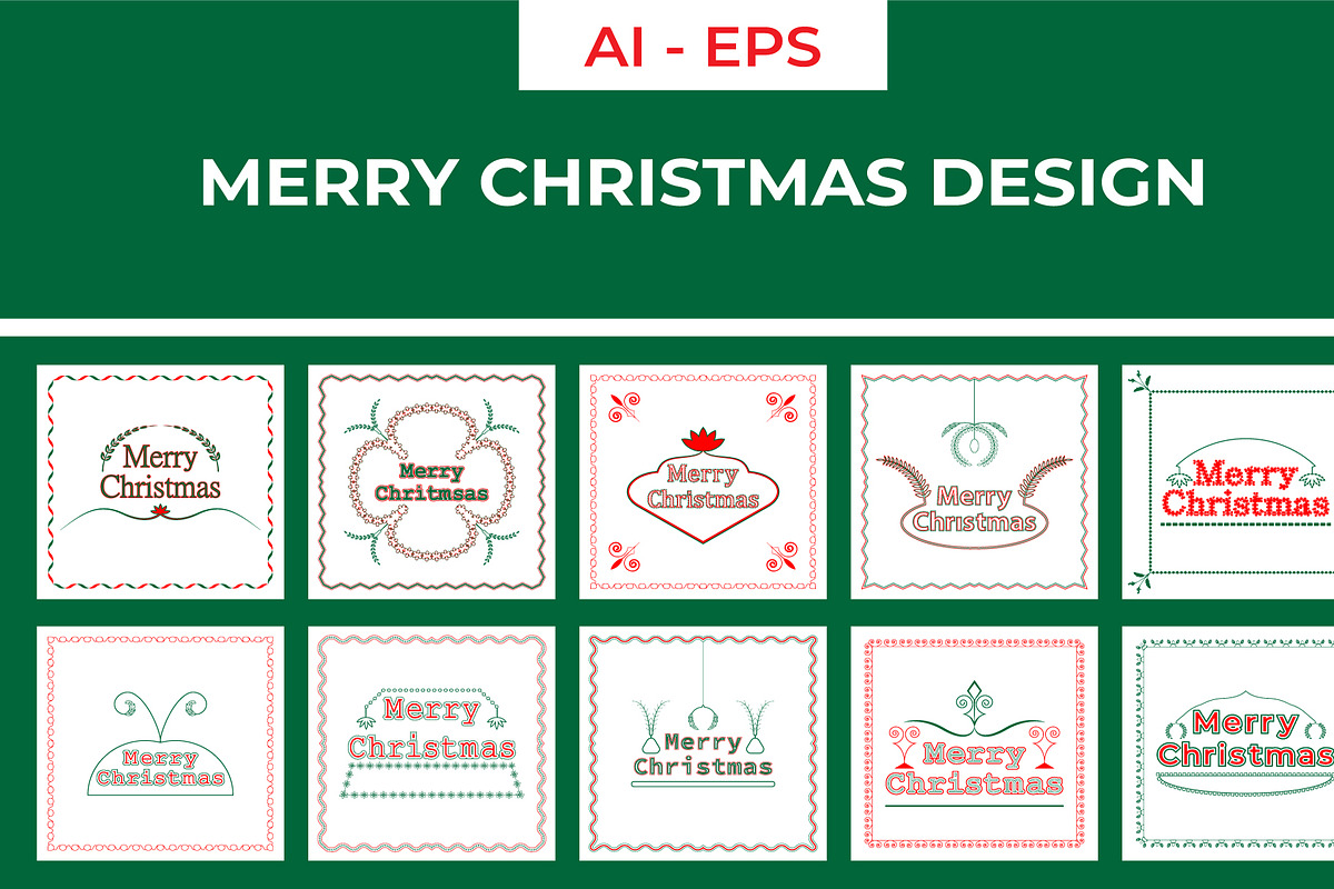 Merry Christmas Design, a Decorative Illustration by Lakhan1998 (Photo 1 of 6)