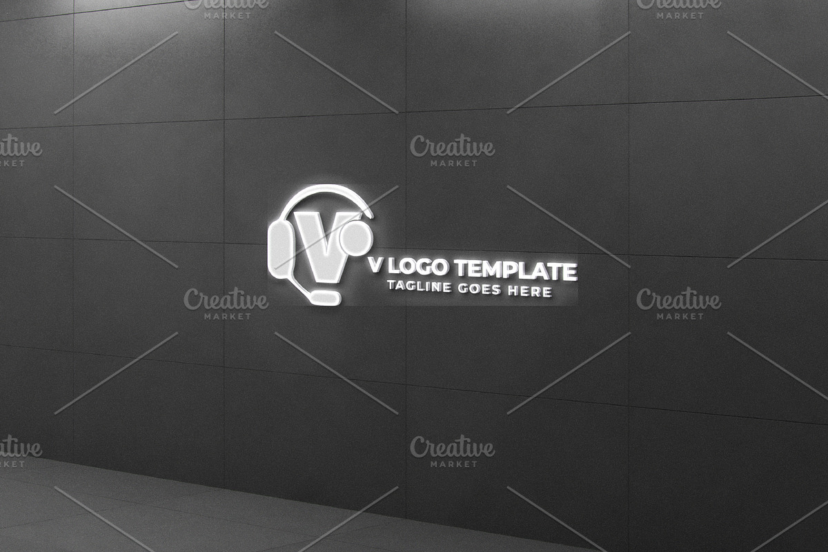 V Letter Call Center Logo Template, a Branding & Logo Template by arslantanoli (Photo 3 of 4)