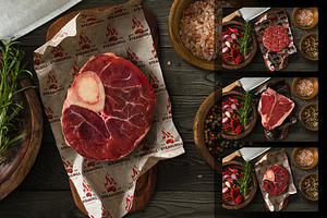 Meat Wrapping Paper Mockup, a Product Mockup by Graphicboom