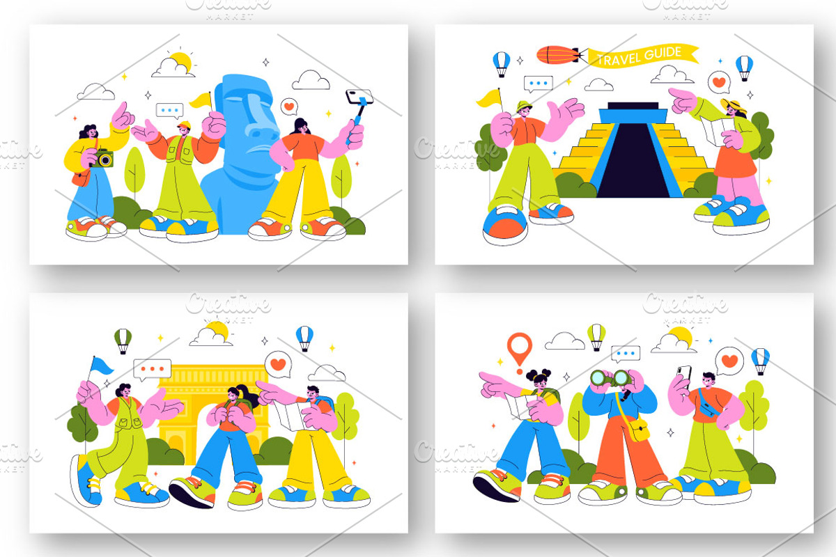 10 Travel Tour Guide Illustration, a Person Illustration by denayunebgt (Photo 3 of 4)