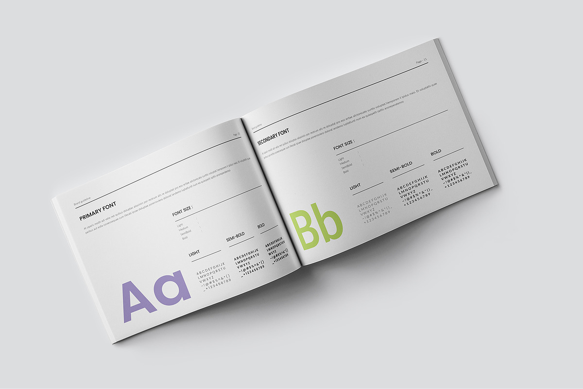 Brand Guideline Template Landscape, a Design Template by RusenoelType (Photo 6 of 9)