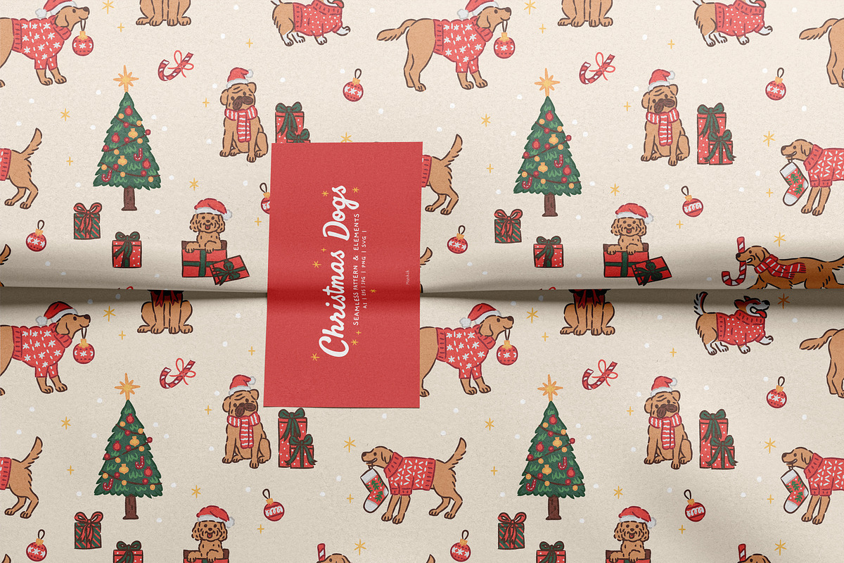 Christmas Dogs, an Animal Illustration by monkik (Photo 5 of 7)