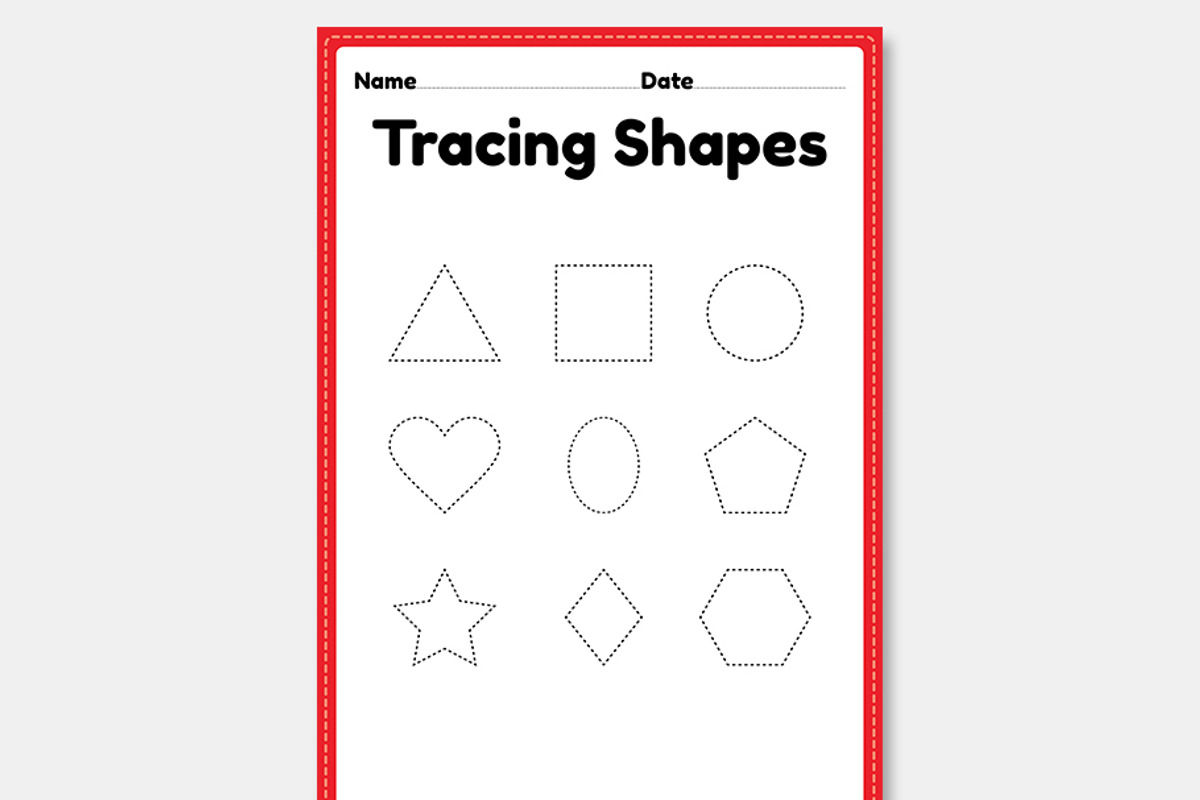 Tracing Shapes Worksheets, an Education Illustration by TukTuk Design (Photo 2 of 6)