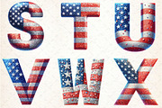 Glitter USA Flag Alphabet Clipart PN, an Illustration by Rose Art (Thumbnail 5 of 7)