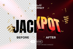 3D Jackpot Text Effect Curved Style