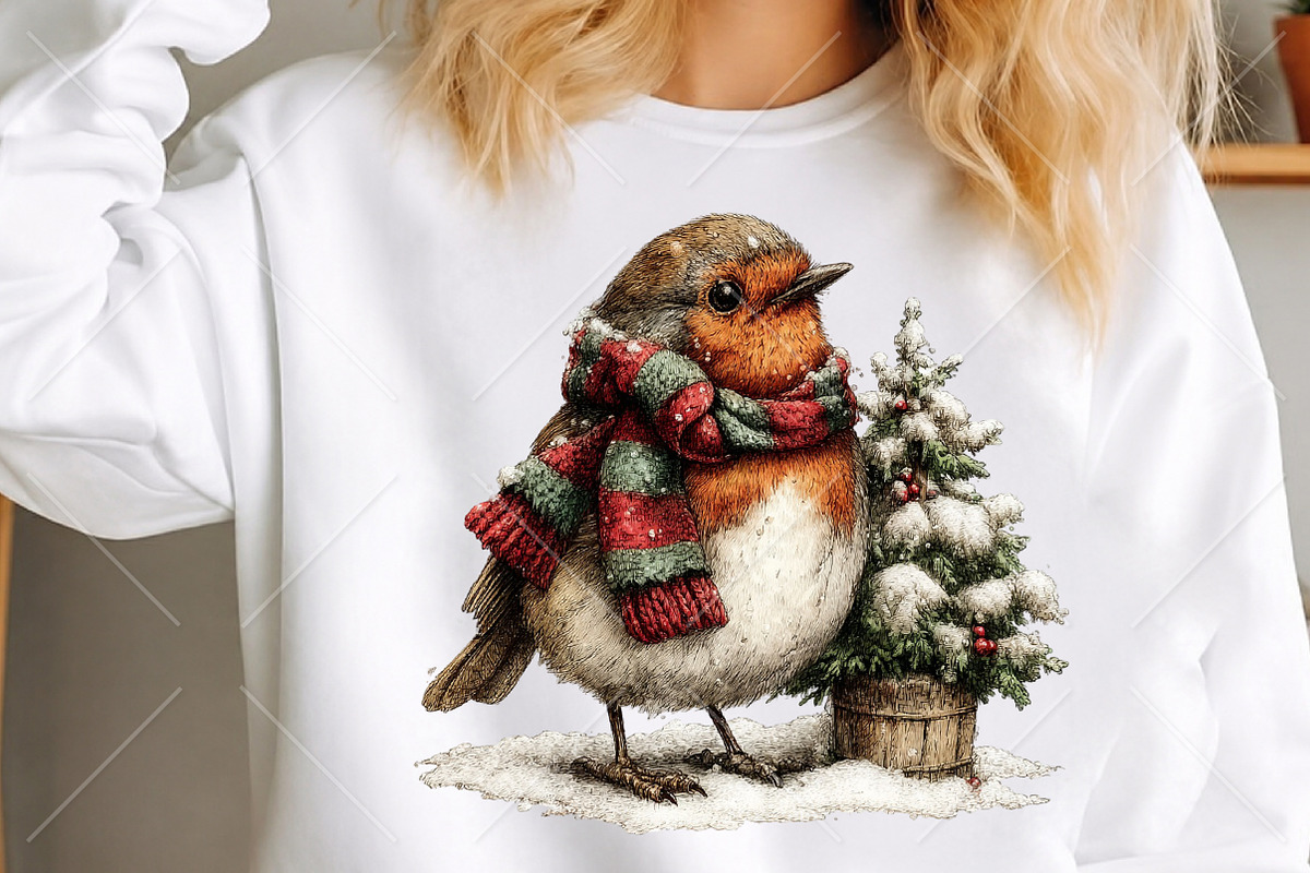 Whimsical Christmas Animals Clipart, a Seasonal Illustration by Canvas Craft (Photo 5 of 10)