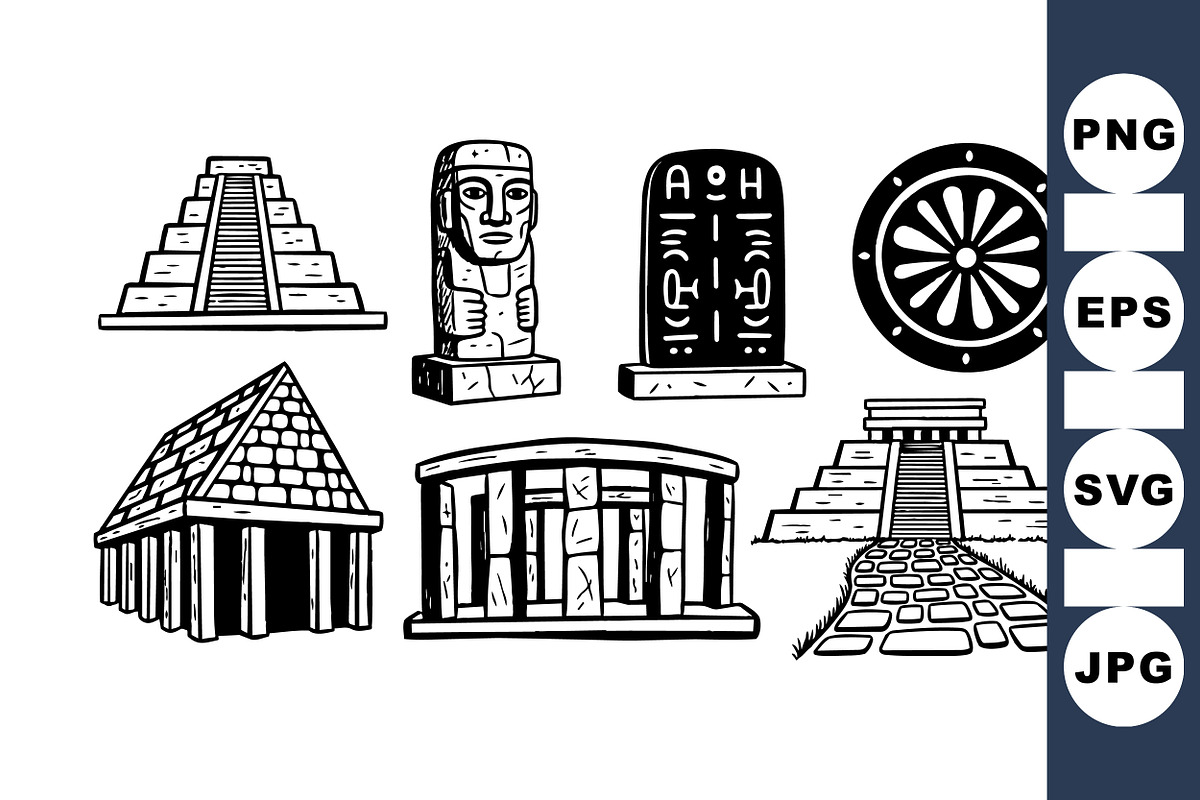 Ancient Monument SVG Icon Set, an Illustration by designvectx (Photo 1 of 3)