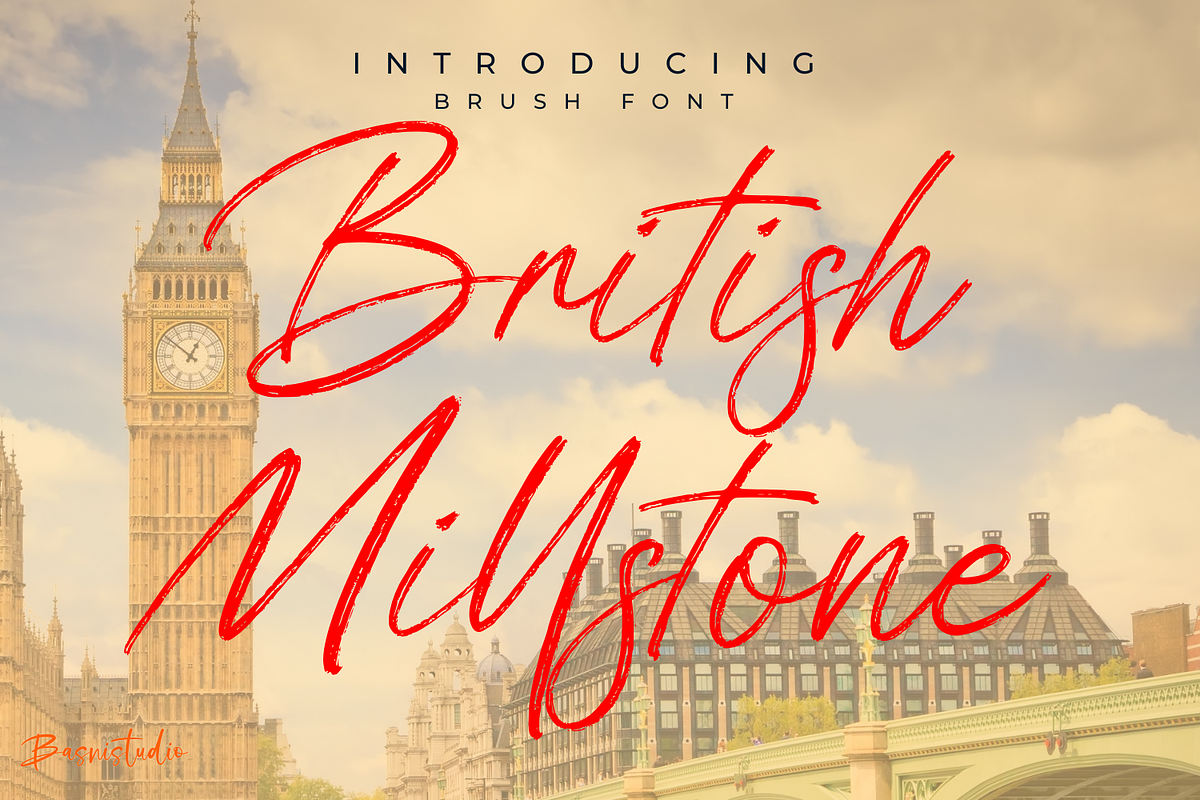 British Millstone Brush Font, a Handwritten Font by Basnistudio (Photo 1 of 10)