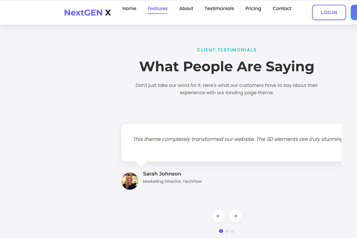 NextGenX – Landing Page, a Landing Page Template by Modern Templates Studios (Photo 3 of 7)