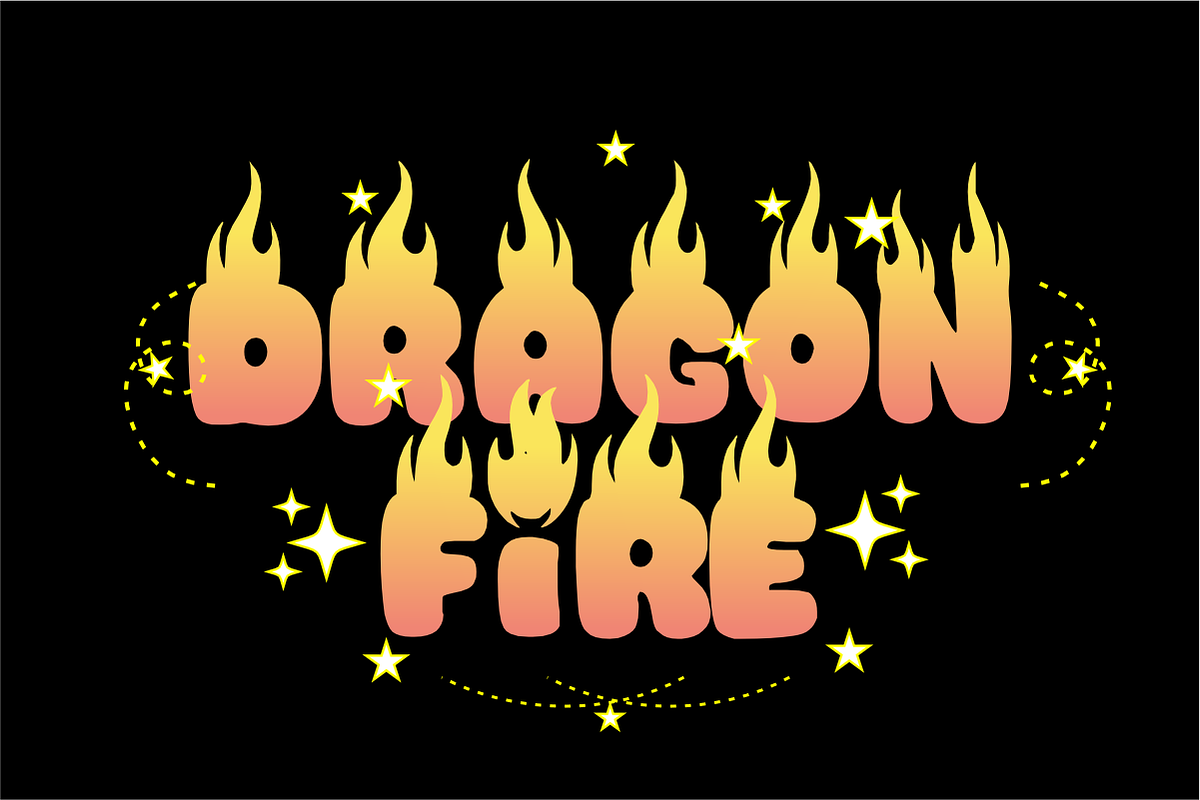 Dragon Fire - Bold Flame Font, a Sans Serif Font by KiddoGlyphs Studio (Photo 1 of 5)