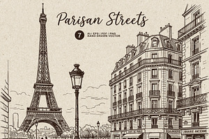 Parisian Streets Urban Sketch