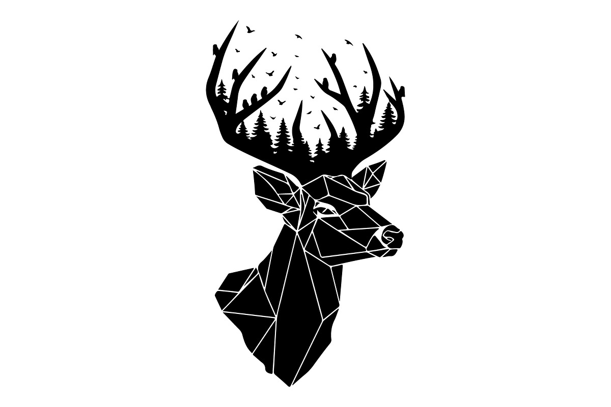 Deer Antler Silhouette Bundle, an Object Illustration by yasushie (Photo 22 of 31)