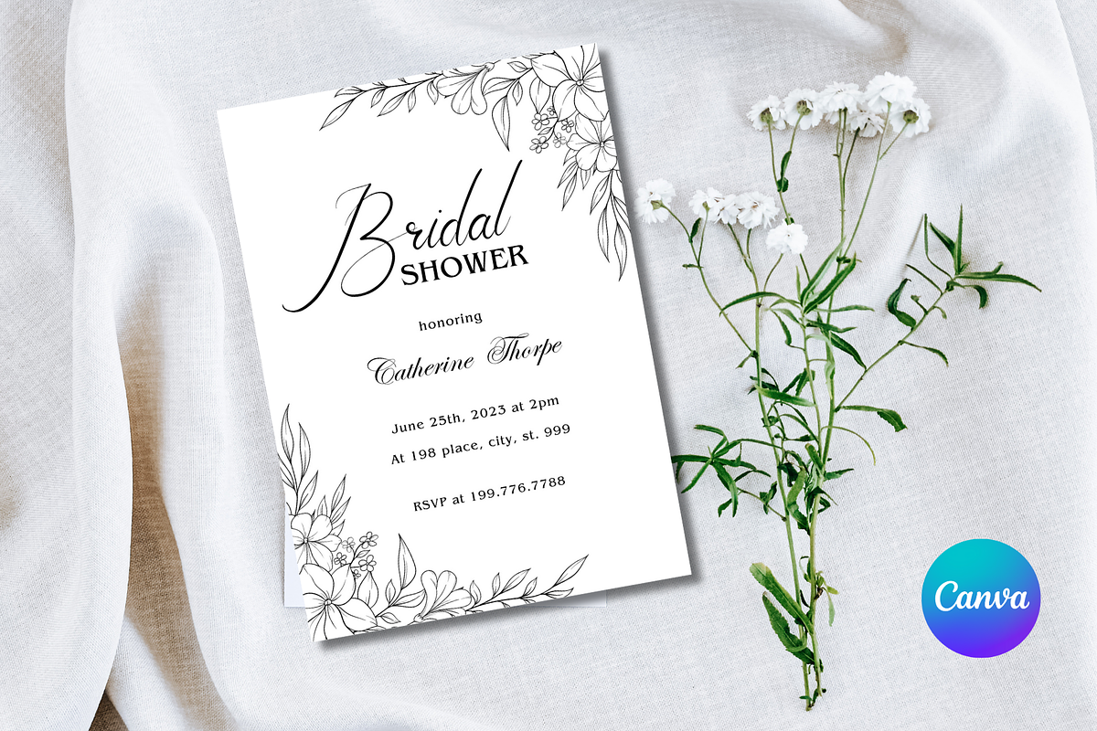 Bridal Shower Invitation Template, an Invitation Template by SimoDigitalArt (Photo 8 of 10)