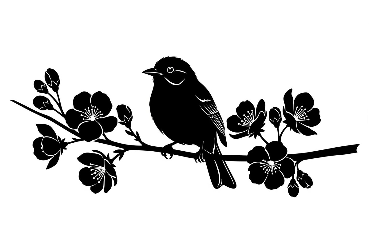 Bird Branch Silhouette Bundle, an Illustration by yasushie (Photo 11 of 31)