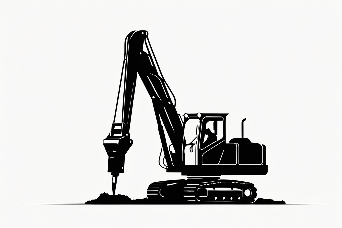 Heavy Equipment Silhouette Set, an Illustration by Designer_Momina (Photo 4 of 10)