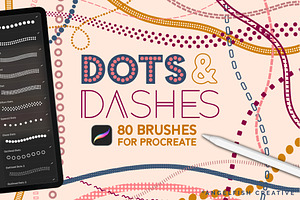 Dots & Dashes Procreate Brush Set, a Brush Add-On by AngelfishCreative