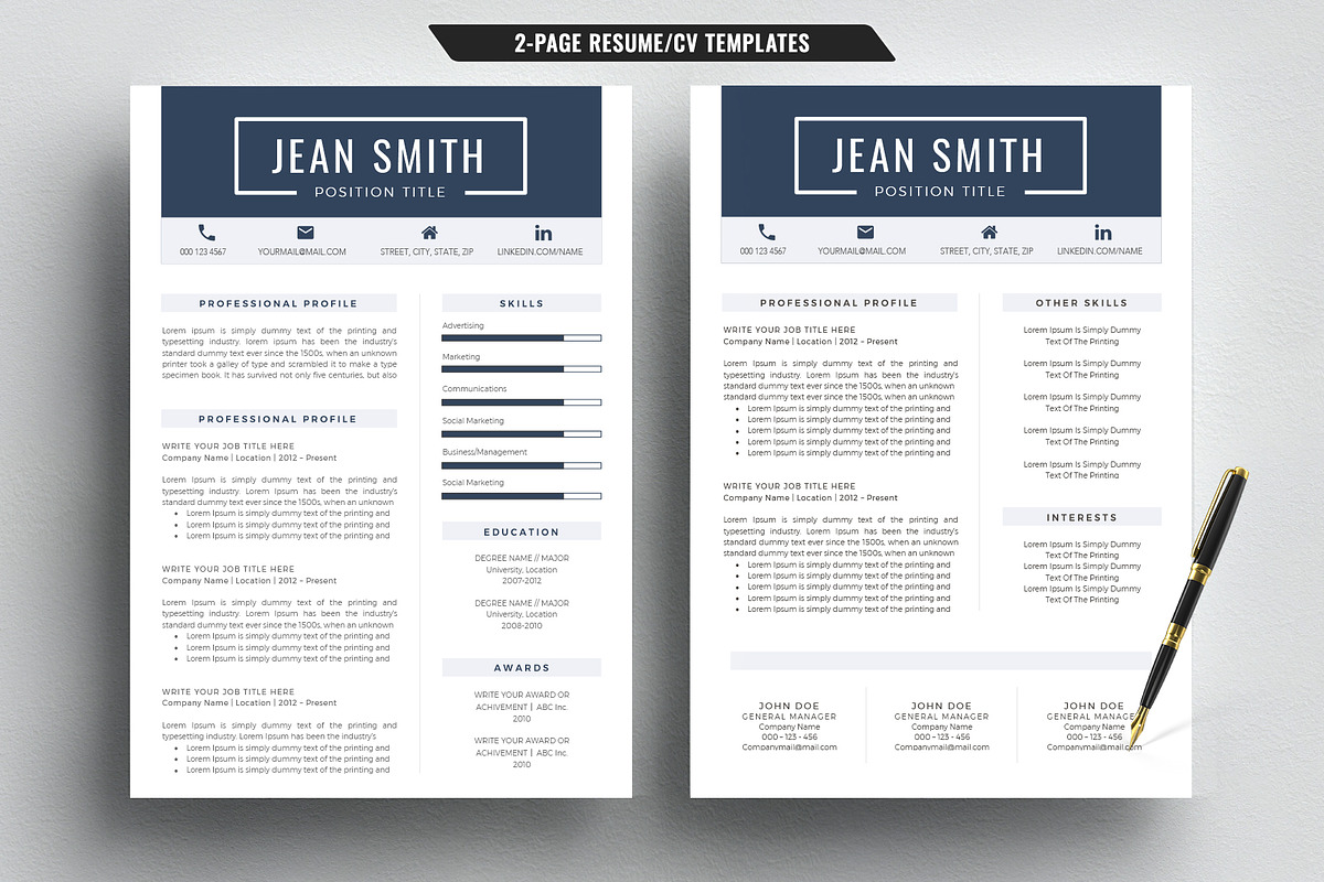 Resume/CV Template & Cover Letter, a Resume Template by TemplateCrafts (Photo 2 of 3)