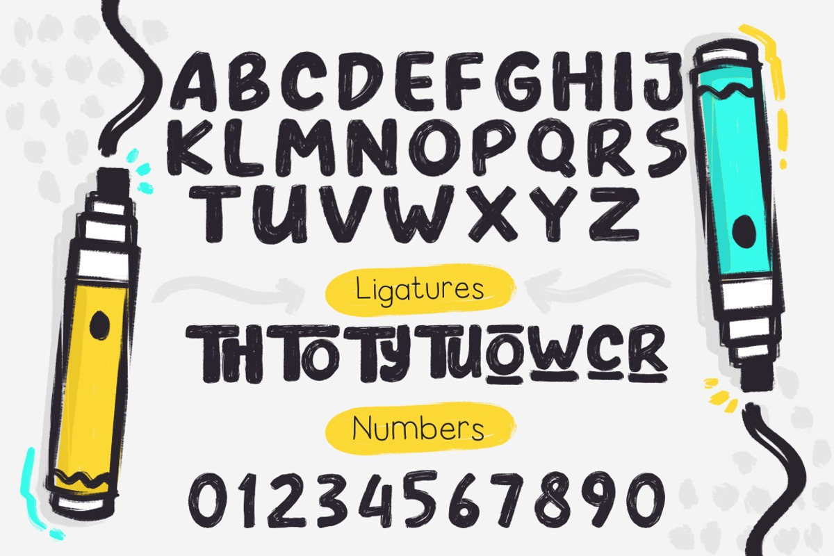 Messy Notebook - Textured Font preview 2