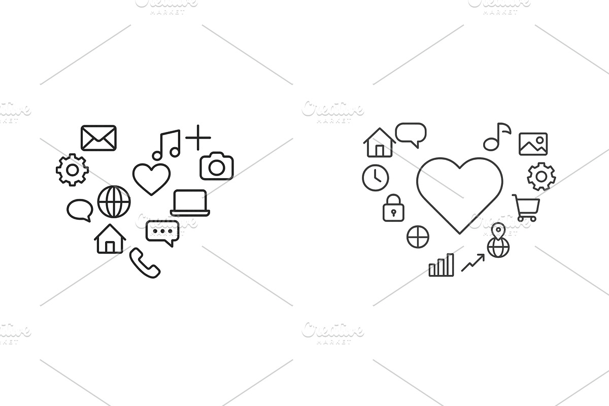 Digital symbols representing love, a Technology Illustration by ZinetroN