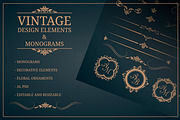 Vintage design elements &monograms, an Invitation Template by MARIA KOLYADINA (Thumbnail 1 of 3)
