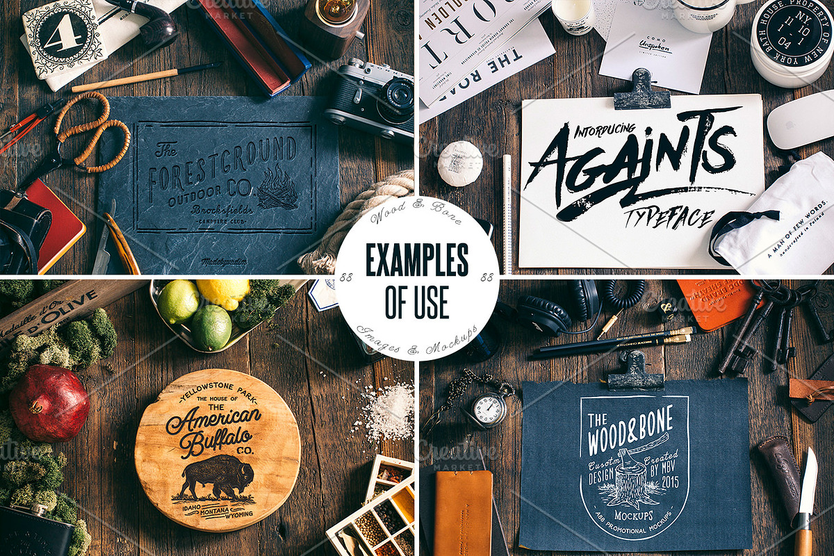 Wood&Bone - Promotional Mockups, a Print Template by Madebyvadim (Photo 2 of 5)