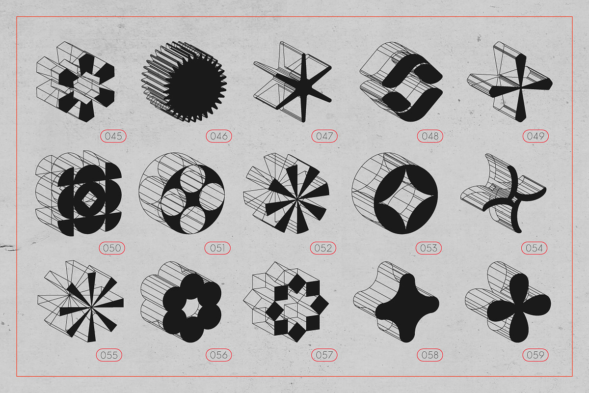 3D Wireframe Isometric Shapes | 2, an Object Graphic by MaximGertsen (Photo 5 of 11)