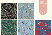 Bird garden seamless vector +clipart, a Pattern Graphic by PatternsBlooming (Thumbnail 8 of 9)