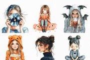 Halloween Movie Night Girl Clipart, an Illustration by Craft Nest (Thumbnail 3 of 6)