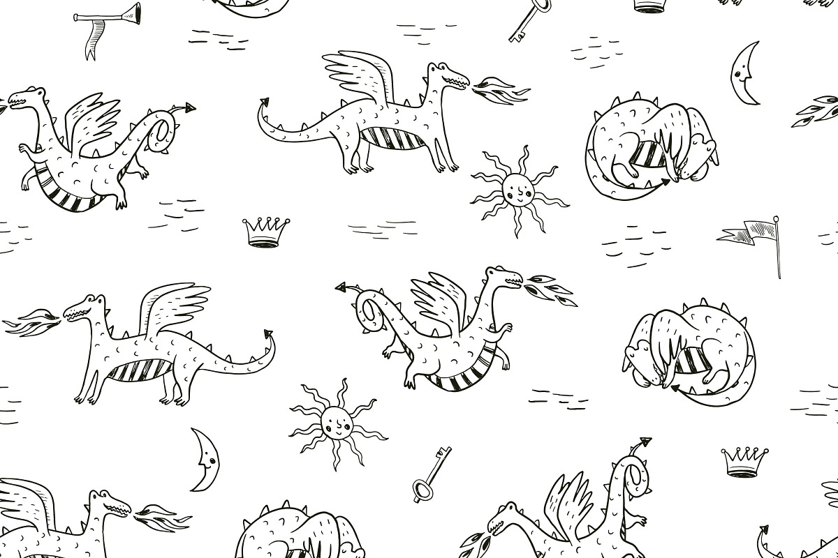 Fantasy Kingdom Dragons Bundle, a Pattern Graphic by GooseFrol (Photo 8 of 22)