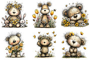 Whimsical Spring Bear Clipart, an Animal Illustration by Black Bird Studio (Thumbnail 5 of 6)