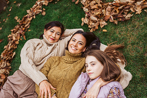 Mother, grandmother and daughter