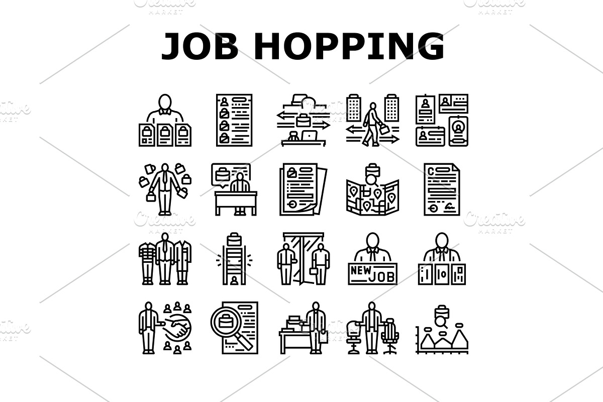 job hopping career transition icons, an Object Illustration by pikepicture