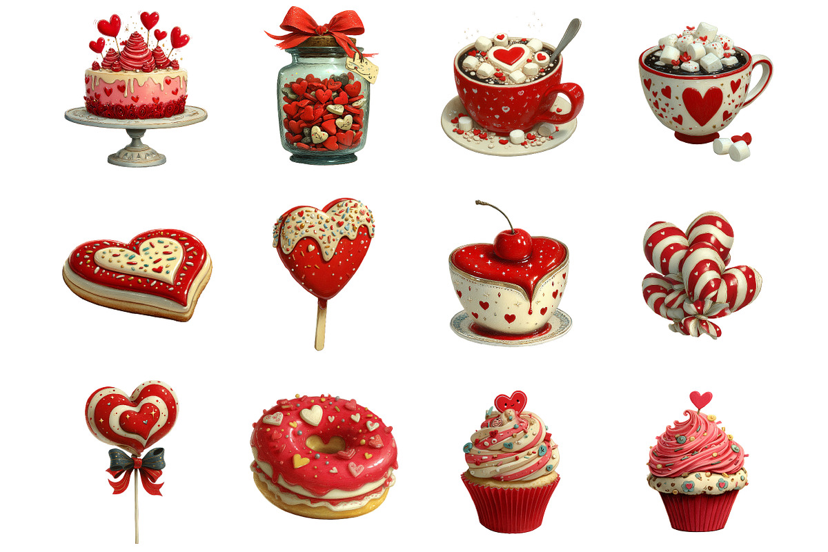 Valentine’s Day Sweets Clipart, an Illustration by DreamArtGraphic (Photo 2 of 4)
