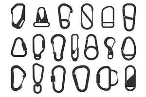 Carabiner silhouettes. Climbing, an Object Illustration by YummyBuum
