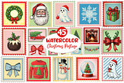 Christmas Postage Stamps Clipart, an Illustration by Dream Creation (Thumbnail 1 of 5)