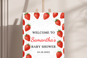Berry Shower Welcome Sign, a Poster Template by Shinehoon
